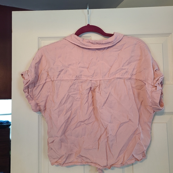 Pink Button-Up Women's Top - Picture 3 of 4